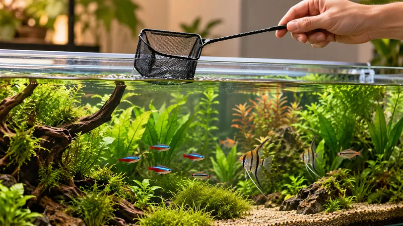 Schepnet aquarium kiezen: maat, maaswijdte en materiaal per situatie
